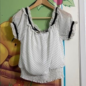 Polka dotted Lily White  blouse